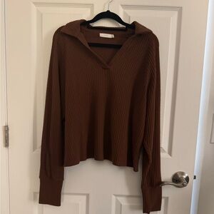 Lush Chocolate Brown Ribbed Knit